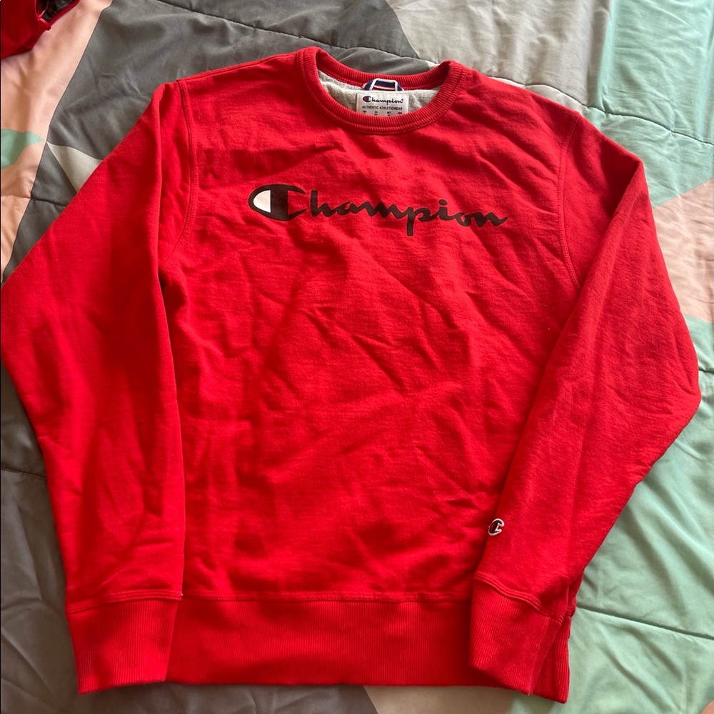 Champion red sweatershirt